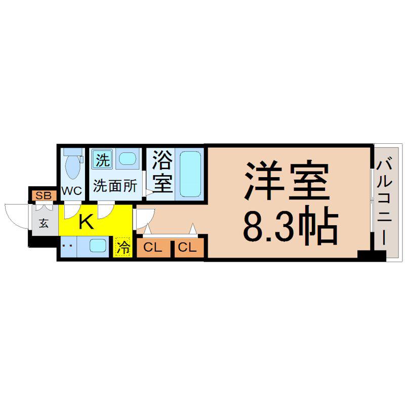 S-RESIDENCE名駅ウエスト(1K/5階)の間取り写真
