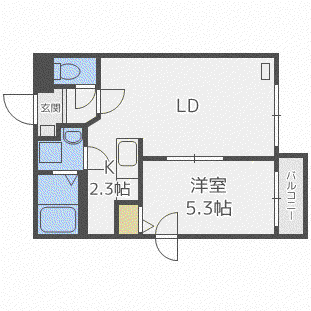 サンステージ菊水5-3(1LDK/4階)の間取り写真