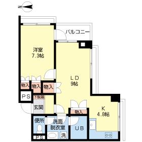 ヒルズ山王(1LDK/3階)の間取り写真