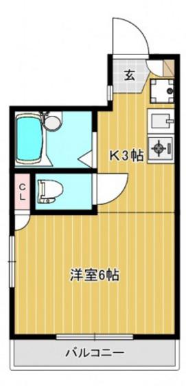 コーポ間(ワンルーム/2階)の間取り写真