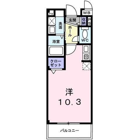 フィールドロードII(ワンルーム/2階)の間取り写真