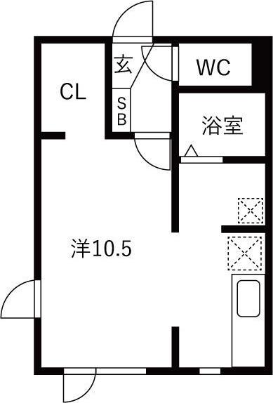 SATOMI STAY I(ワンルーム/2階)の間取り写真