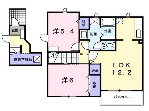アルカンシエルI(2LDK/2階)の間取り写真