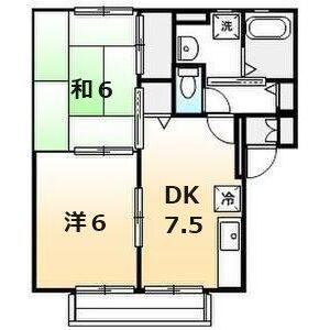 パレス曙(2DK/2階)の間取り写真
