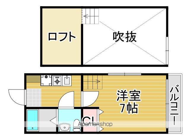 ミューエクセル別府(1K/2階)の間取り写真