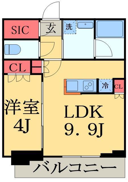 新日本EXビル(1LDK/7階)の間取り写真
