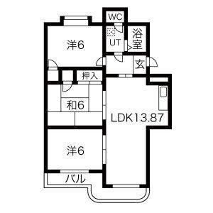 第二ゴトウハイツ(3LDK/1階)の間取り写真