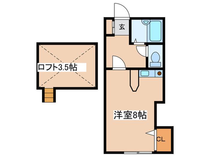 ドミールSUN(ワンルーム/1階)の間取り写真