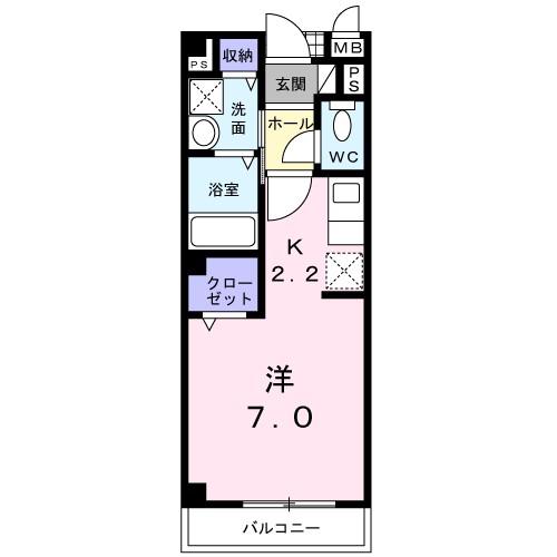 FKH-I(1K/2階)の間取り写真