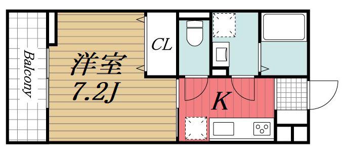 KT 5TH(1K/2階)の間取り写真