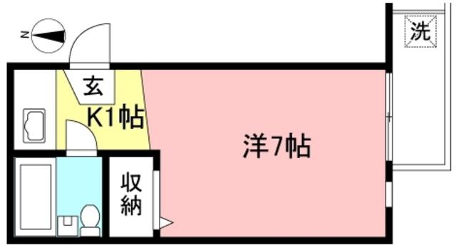 テラス桜上水(1K/2階)の間取り写真