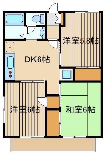 エスポワールA(3DK/1階)の間取り写真