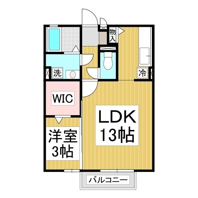 プリマヴェーラB棟(1LDK/2階)の間取り写真