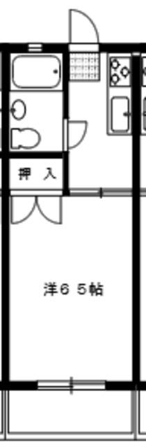シモンコーポ(1K/2階)の間取り写真