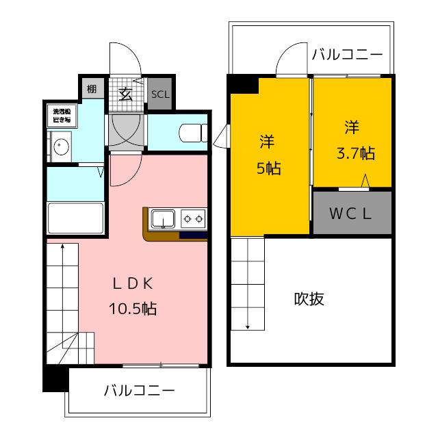 MODERN PALAZZO 箱崎駅前(2LDK/12階)の間取り写真