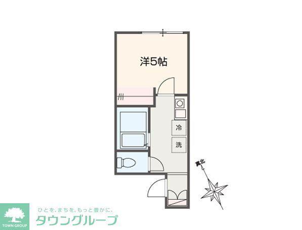 MELLAS市川(1K/2階)の間取り写真