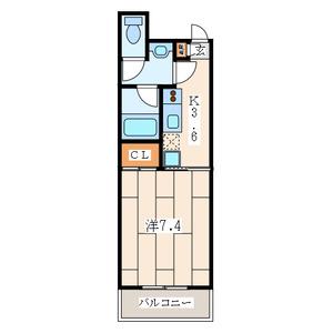 グレース川崎III(1K/3階)の間取り写真