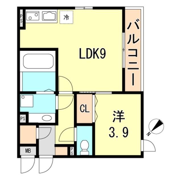 SHINKOBE COLN(1LDK/2階)の間取り写真