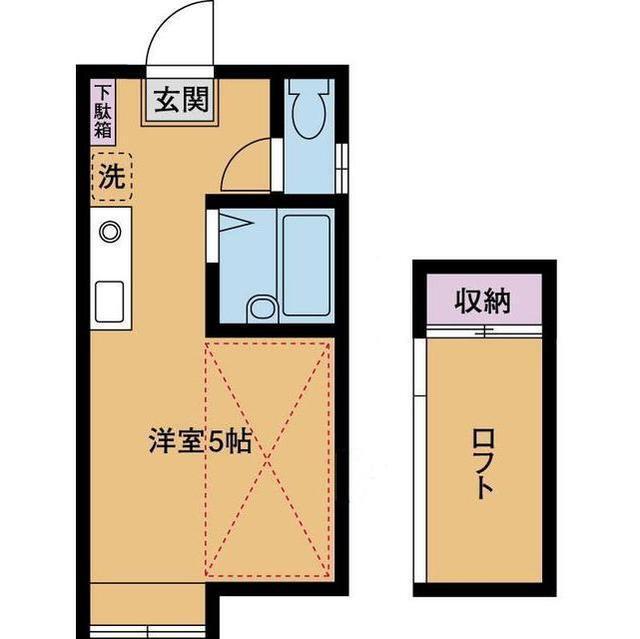 パンシオン愛甲石田 NO1(ワンルーム/2階)の間取り写真
