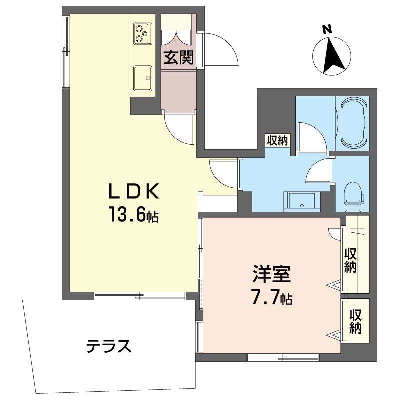 クロチェヴィーア(1LDK/1階)の間取り写真