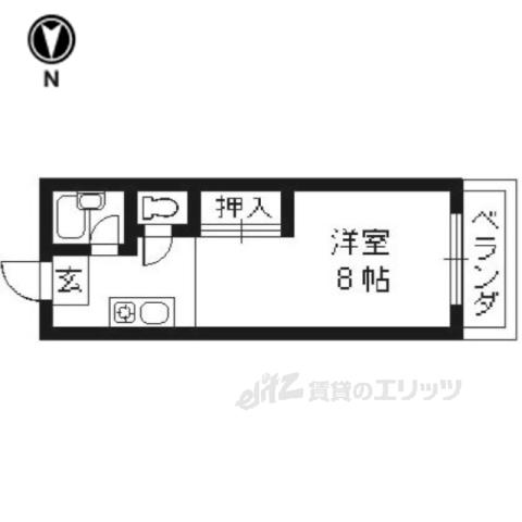 サンパレス山崎(1K/4階)の間取り写真