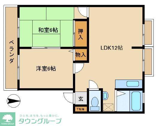 サンガーデンA(2LDK/1階)の間取り写真