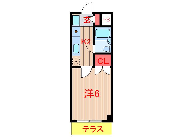 アミー習志野台(1K/1階)の間取り写真