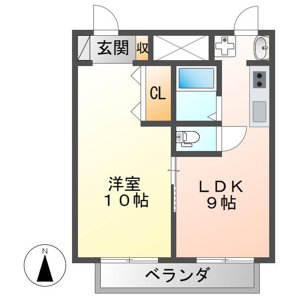 フォレスト18(1LDK/2階)の間取り写真