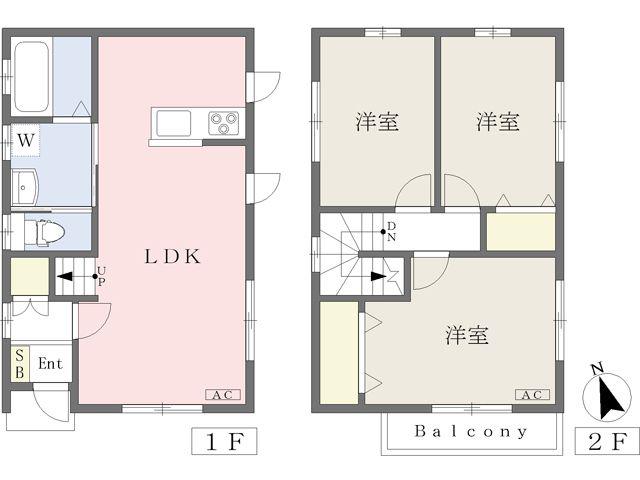 シャトーヒラヤマ1号棟(3LDK/1階)の間取り写真