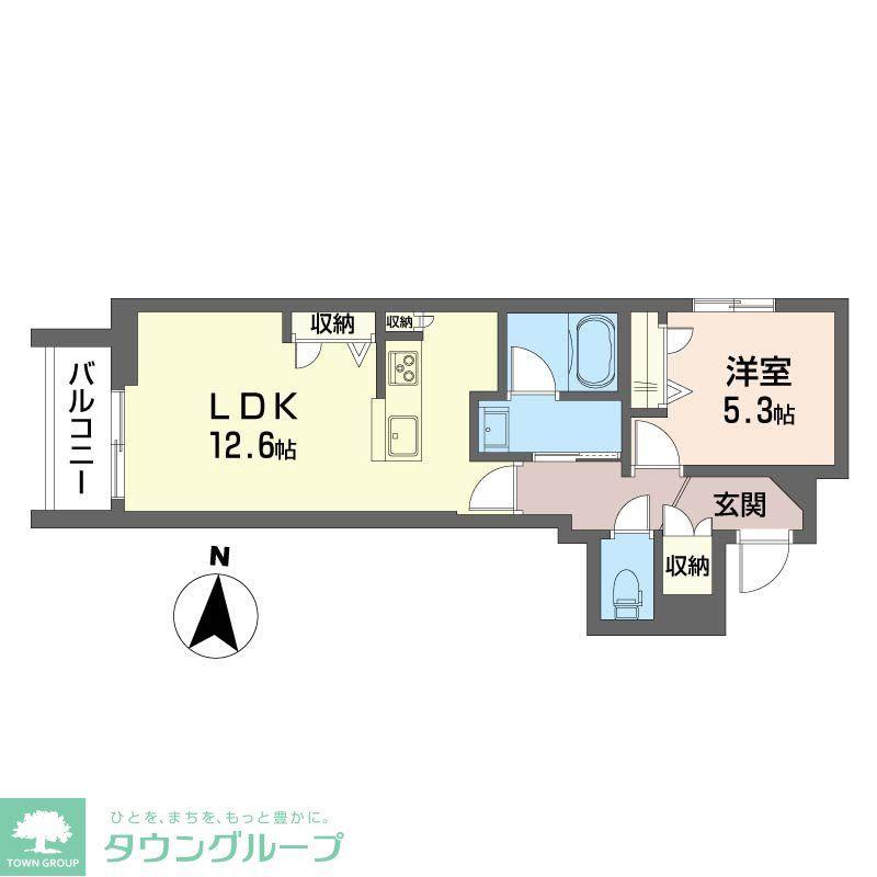 ベルフルーレ(1LDK/2階)の間取り写真