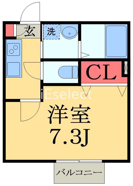クレストアベニュー佐倉(1K/2階)の間取り写真