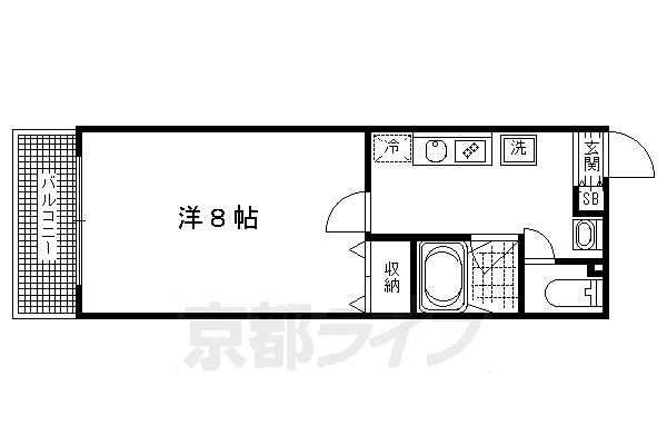 珠光ビル四条大宮(1K/3階)の間取り写真