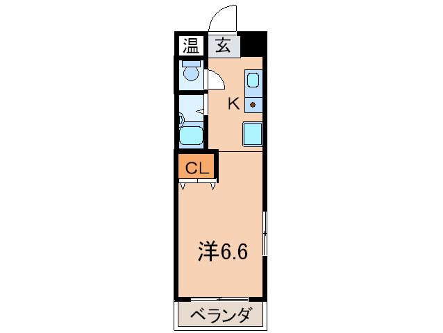 ブルーム武庫之荘(1K/2階)の間取り写真