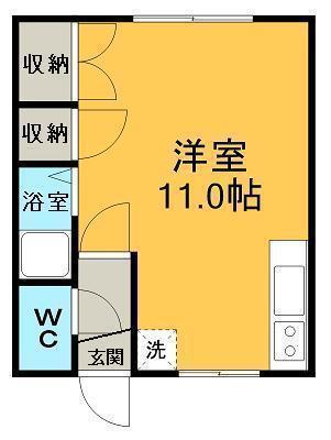 サクラハイツ(ワンルーム/2階)の間取り写真