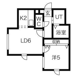 ロアエスポワール(1LDK/4階)の間取り写真