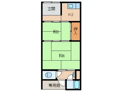 ＪＲ紀勢本線 紀三井寺駅 徒歩34分 1階建 築61年(2K/1階)の間取り写真