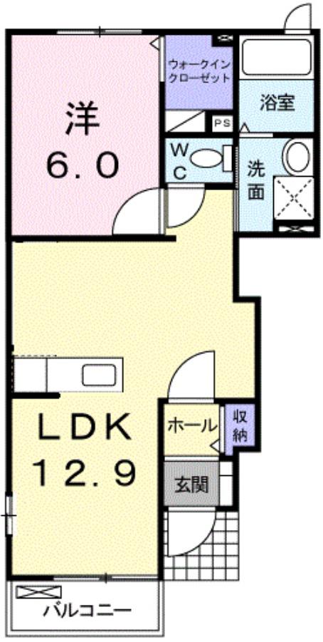アウローラ(1LDK/1階)の間取り写真