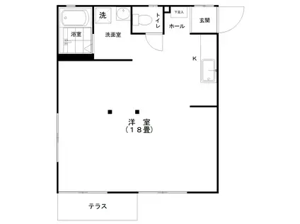こうのハイツ(ワンルーム/1階)の間取り写真