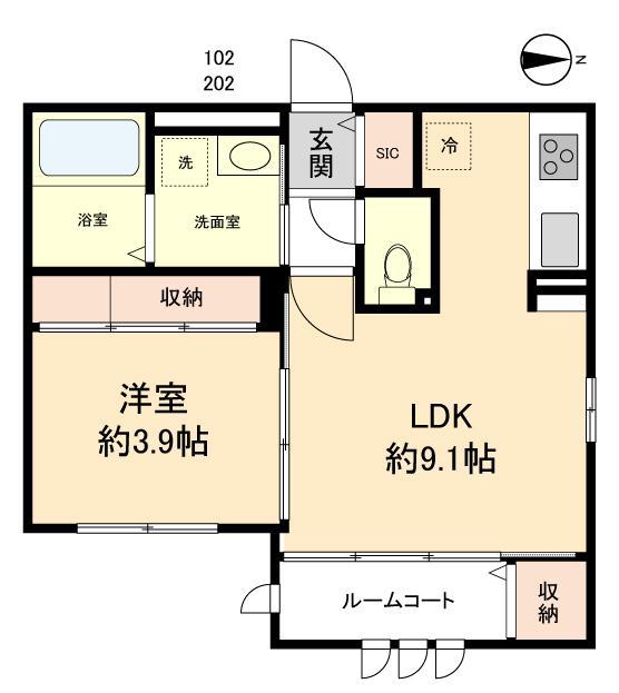 珊瑚 サンゴ(1LDK/2階)の間取り写真