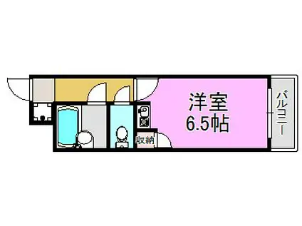 シティーコア高井田II(ワンルーム/3階)の間取り写真
