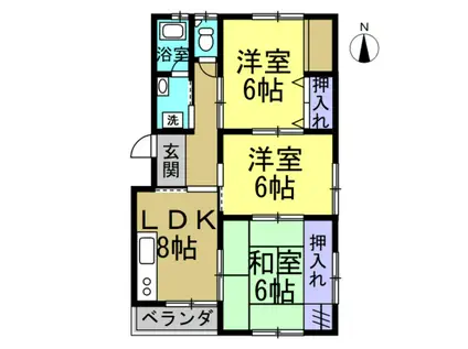 メゾン新美(3LDK/4階)の間取り写真