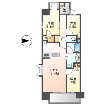 GRANPASEO丸の内(3LDK/12階)の間取り写真