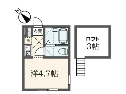 コンフォールシャルム川崎(ワンルーム/1階)の間取り写真