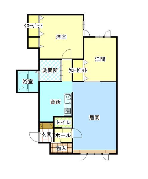 BLOOM(2LDK/1階)の間取り写真