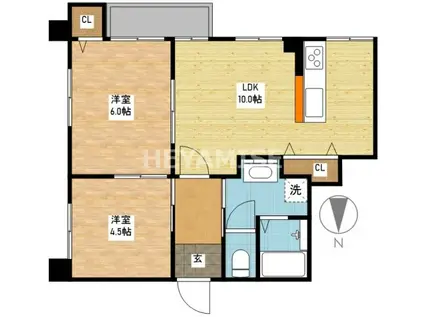 HILL STEAGE TAKAO(2LDK/1階)の間取り写真
