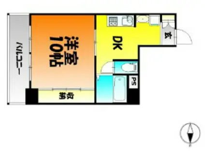 グレースガーデン岡山(1DK/7階)の間取り写真