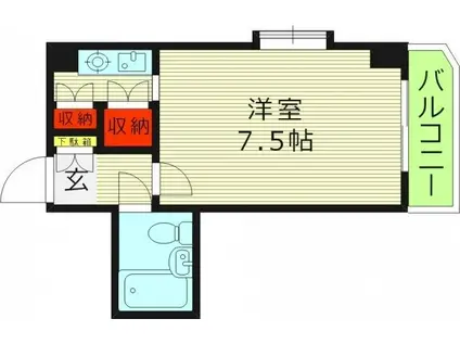 千寿シークVI(1K/3階)の間取り写真