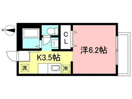 ピュアハイムI(1K/2階)の間取り写真