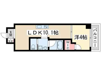 リビー東三国(1LDK/10階)の間取り写真