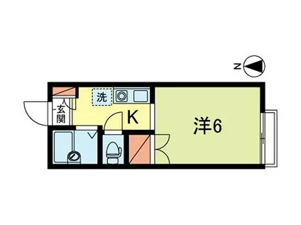松ノ木第6ハイデンス(1K/1階)の間取り写真